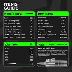 PEACH Cartridge - Round Liners #08 Long Taper