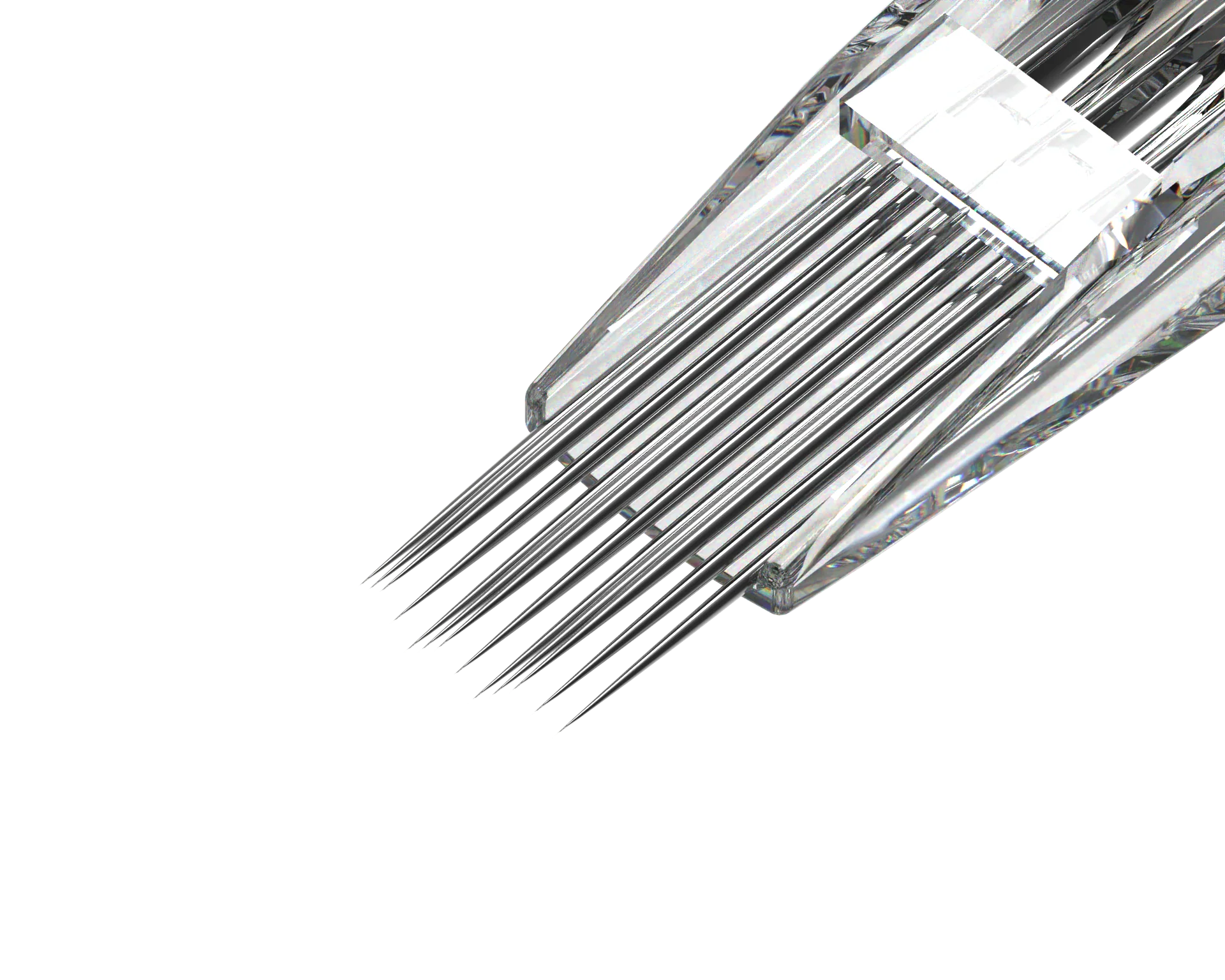 INKY PAWS PRO 3-row tattoo cartridge needle alignment side view