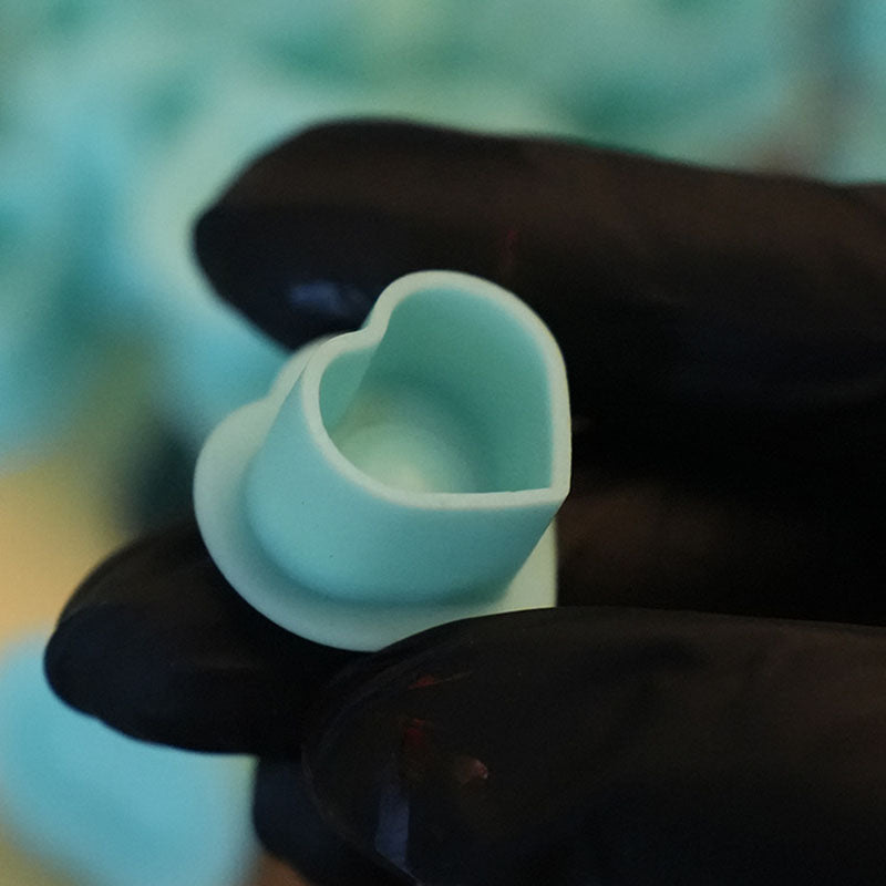 Heart-Shaped Silicone Ink Cups with Base