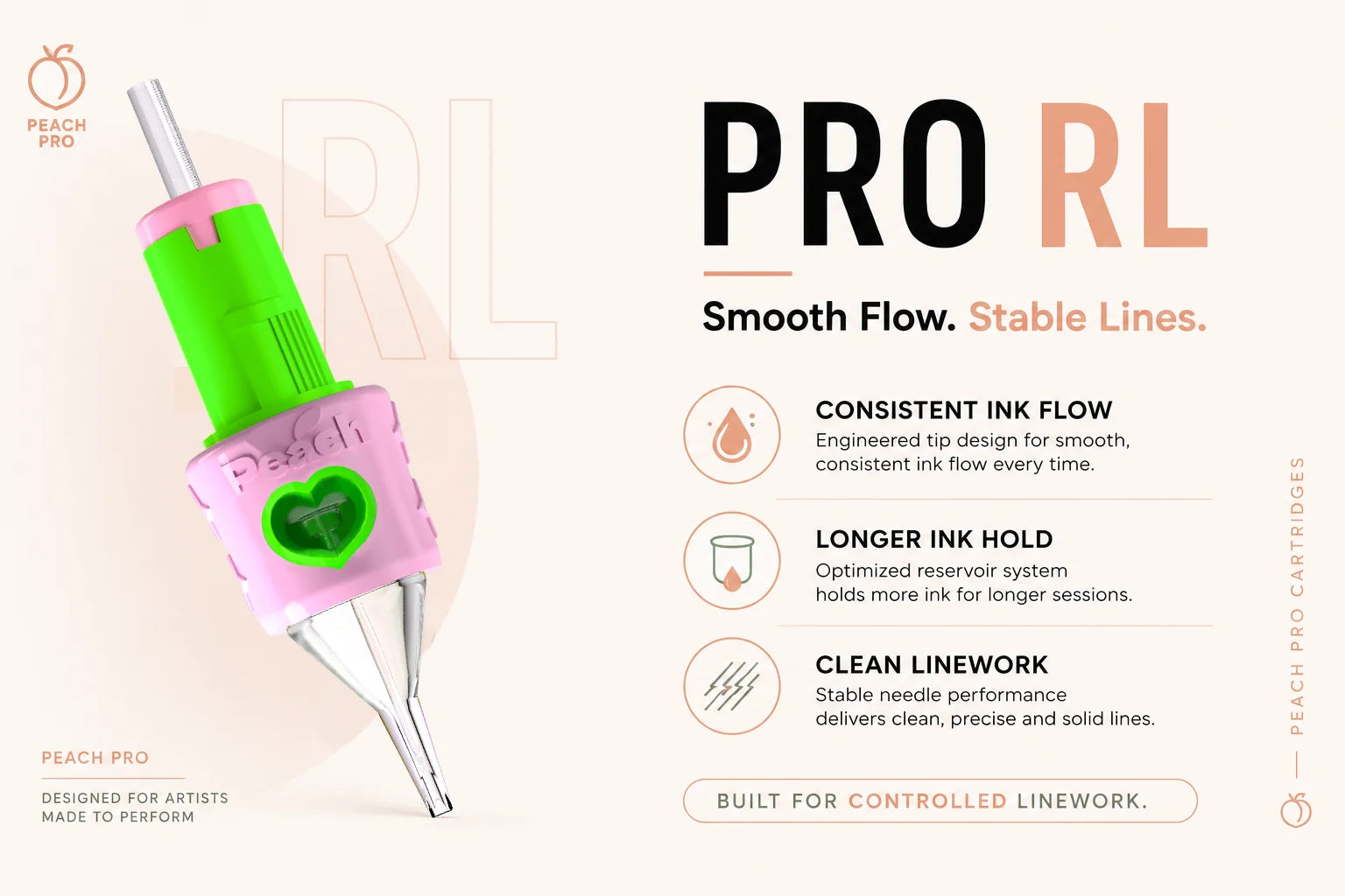 INKY PAWS PRO 3-row SEM and MAG tattoo cartridges for shading and color packing